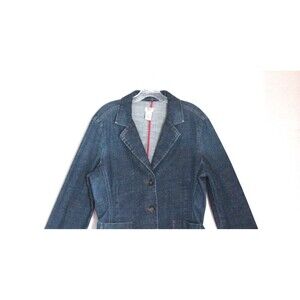 Vintage Bass Womes's Large Denim Jean Jacket Single Breasted